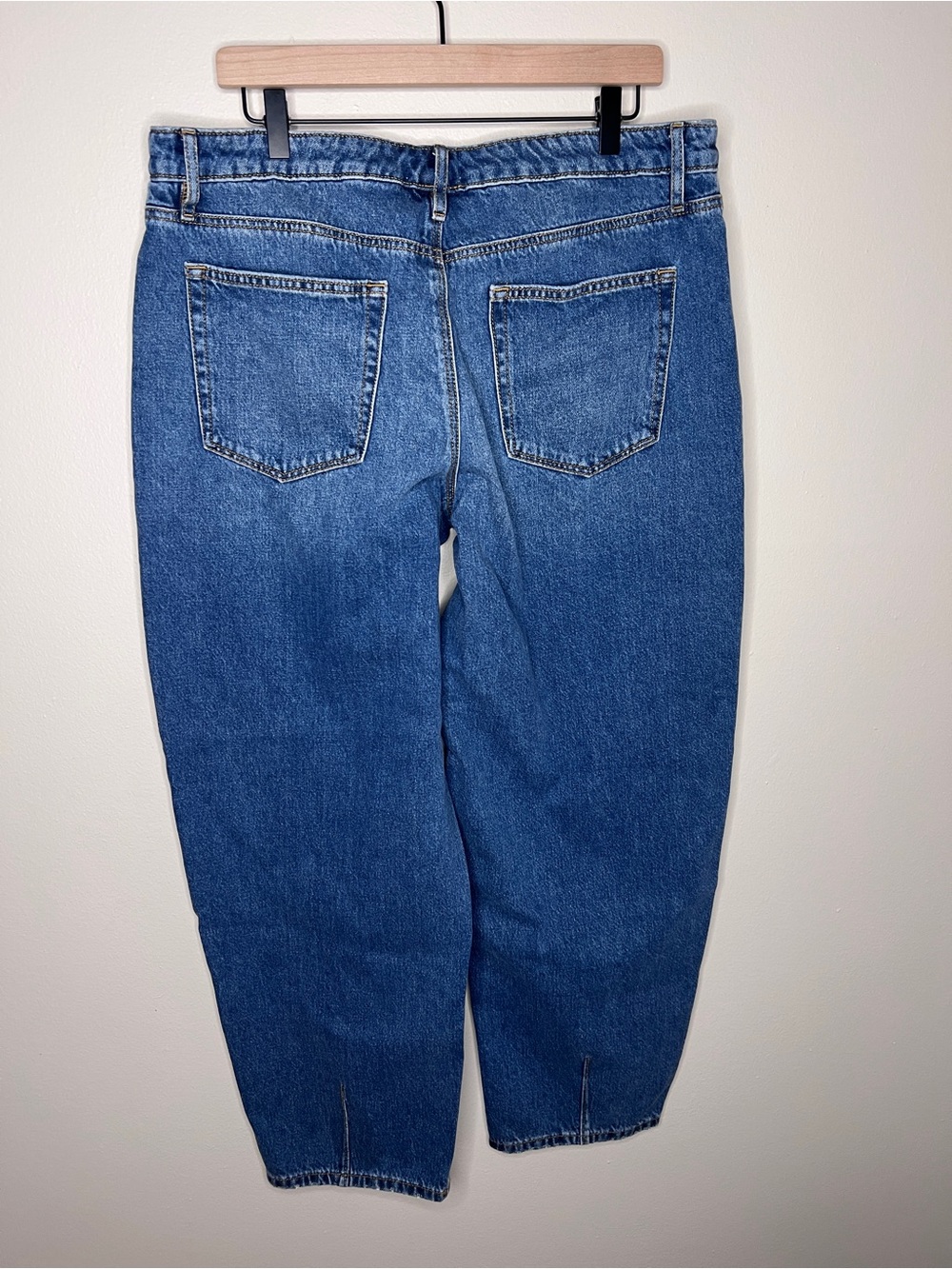 LOFT Rivete Mid‎ Rise Barrel Jeans Echo Wash Cotton Button Fly Crop Size 31 NWT - Picture 5 of 13